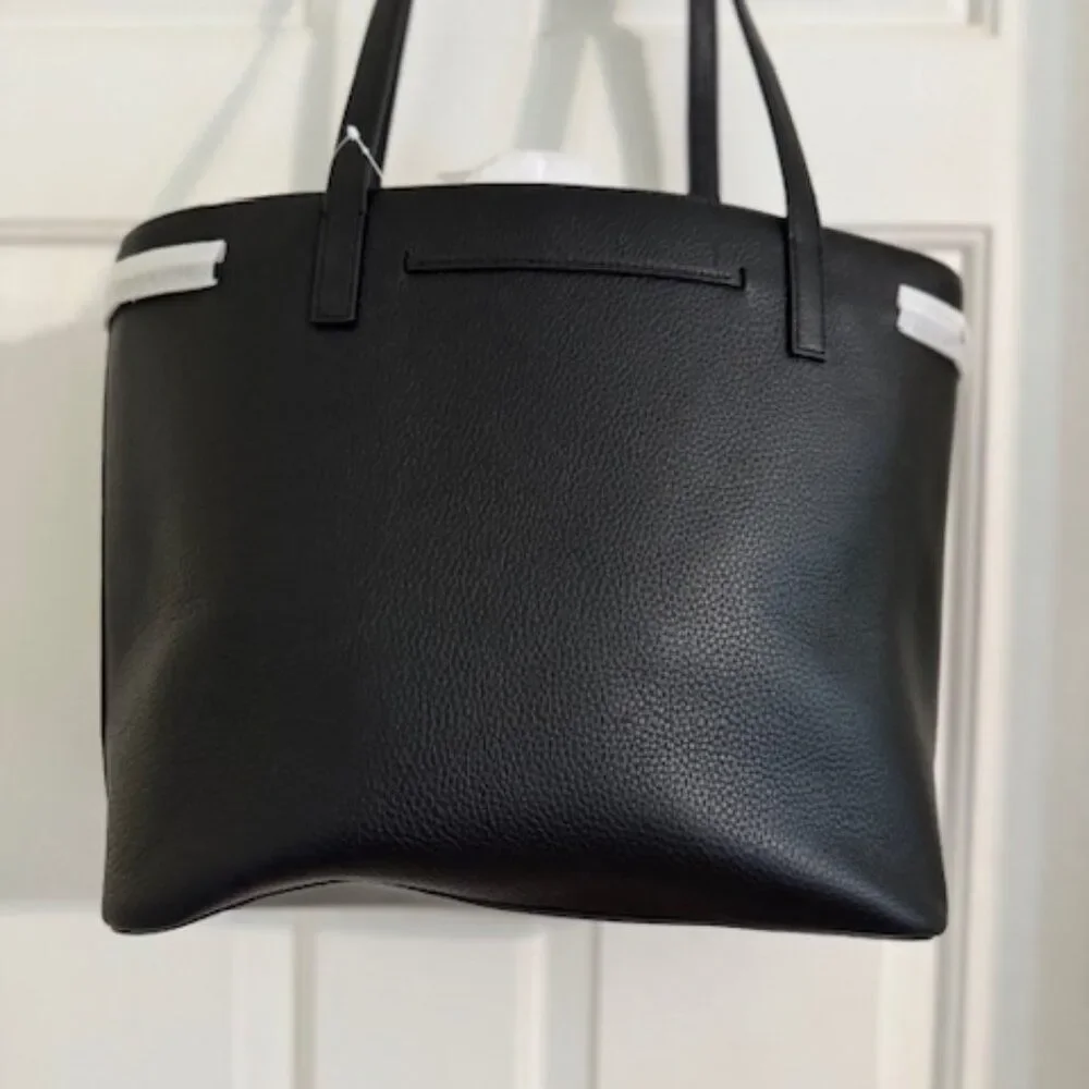 NWT Kate Spade Hayes Medium Tote Black Pebbled Leather Classic Work Bag - Picture 3 of 5